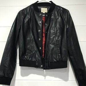 UO faux leather bomber jacket